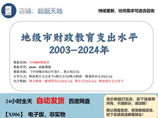 【2024】地级市财政教育支出水平数据2003-2024年