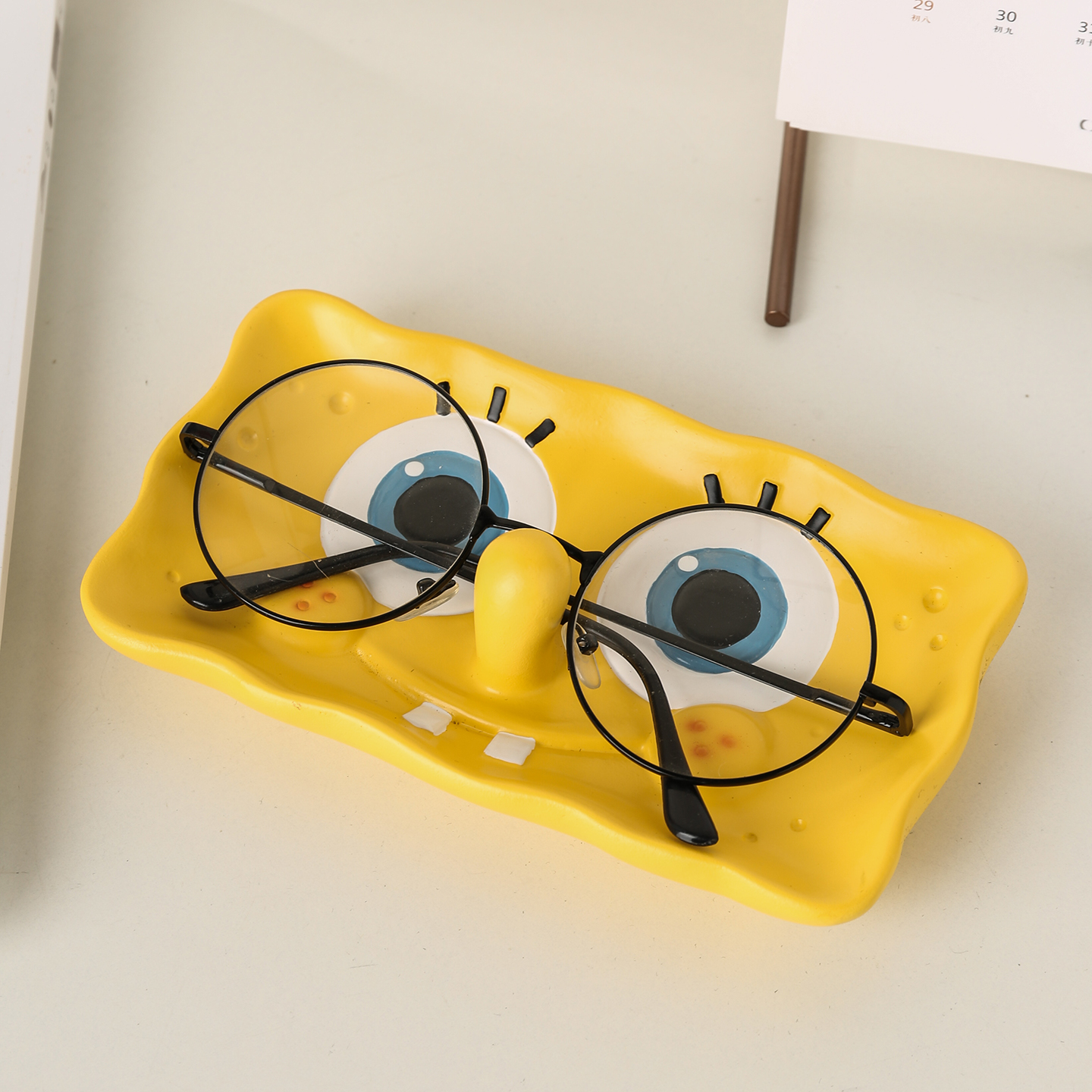 海绵宝宝眼镜架摆件托盘收纳创意