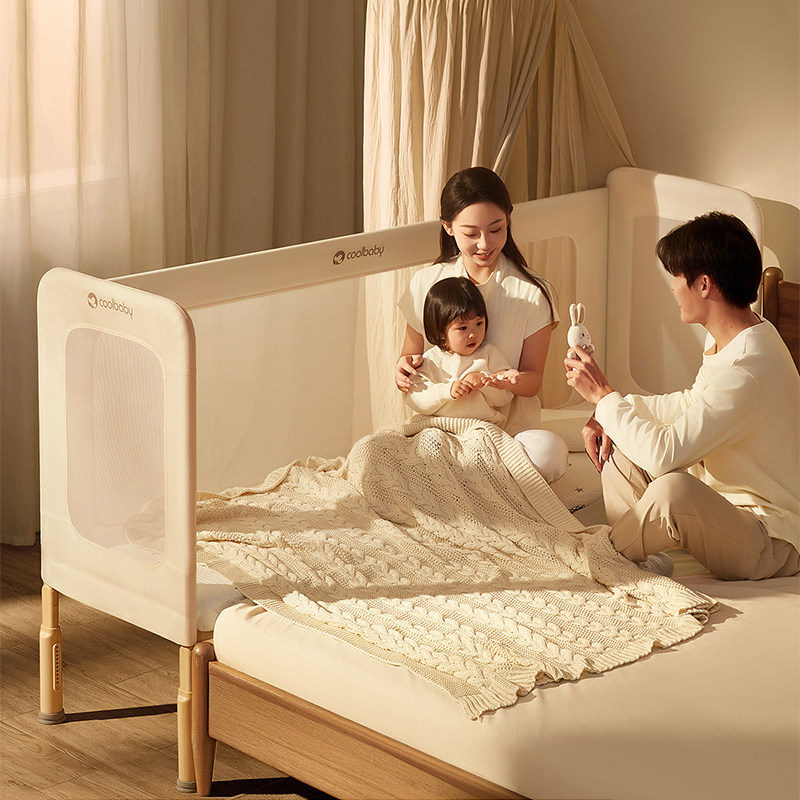 coolbaby一体式拼接床婴儿床边加宽儿童床大人可睡加高护栏可升降,住宅家具,婴儿床,淘宝优惠券,粉丝福利购,淘宝优惠卷