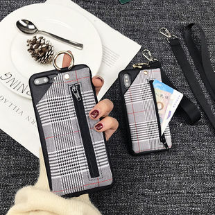 格子零钱包适用华为nova13 P60e带挂绳子畅享80pro防摔硅胶软壳荣耀300 70保护套mate7060 12手机壳P70