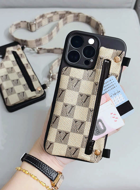 一体式钱包手机壳夏季新款适用OPPOReno14/13手机壳A2MA3XA5pro斜挎背绳子A58X/A56支架硅胶软壳K9S防摔全包