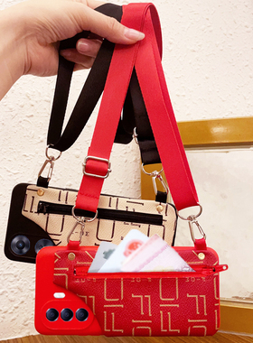 新款零钱包Reno13适用OPPOA97手机壳A2mA3XA5pro斜挎背带绳子A58x/A55防摔全包Reno10/9pro/8se创意K9s保护套