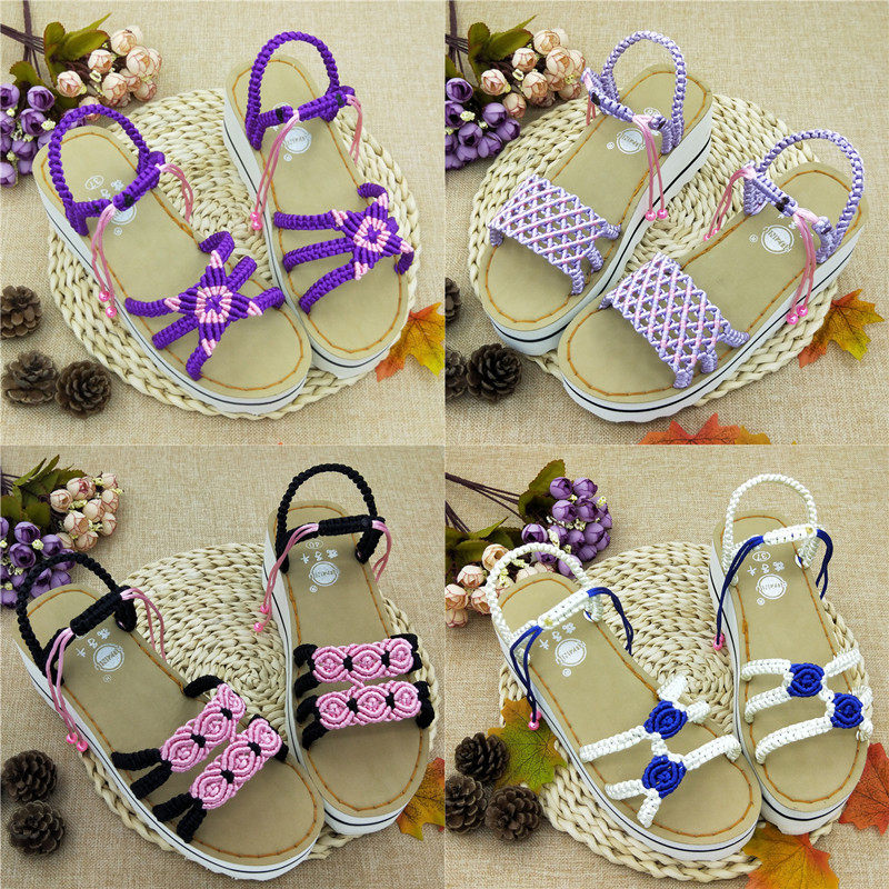 孺子牛中国结绳子编织线手工拖鞋编织材料包坡跟手编凉鞋视频教程