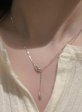 流苏水滴项炼女999纯银轻奢小众颈炼 炼 锁骨炼2025新款爆款闺蜜