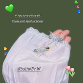 春夏森系精灵人鱼姬蝴蝶小夹子 仙气编发侧边夹 小巧精致造型神器