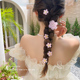 夏季可爱樱花小发夹女后脑勺公主编头发头饰边夹可爱花朵夹子发卡
