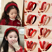 女儿童新年红色发箍2025新款 高颅顶压发头箍发饰小女孩不勒头发卡
