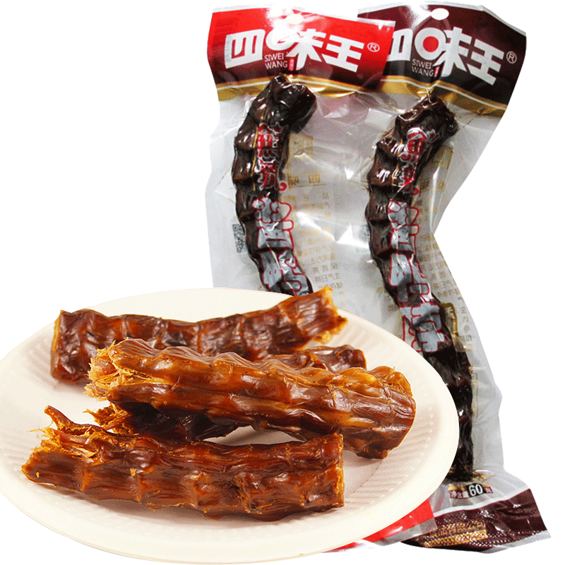 10根包邮四味王酱鸭脖猛辣型/微辣型60g手撕风干长鸭脖子湖南特产