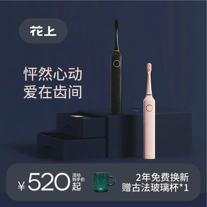 花上电动牙刷成人情侣套装声波自动感应充电式结婚纪念日礼物礼盒