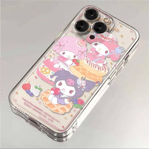 少女蛋糕三丽鸥适用苹果15手机壳iPhone11时尚可爱12/13/14/15PROMAX透明4/5S软套6/7/8PLUS少女款XMAX防摔XR