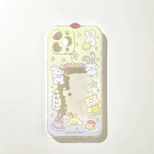 8plus日韩小红书同款 适用苹果4 5手机壳iPhone11 15promax透明6 可爱卡通相框式 xr软Xmax套15plus