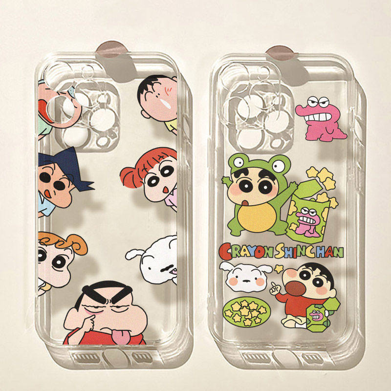 卡通趣味可爱小新适用苹果11手机壳iPhone12/13/14/15promax透明6/7/8plus情侣款xsmax防摔保护xr少女心4/5套