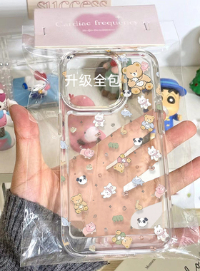 ins日韩满屏动物适用苹果11手机壳iPhone4/5透明6/7/8plus创意xmax防摔保护xr潮12/13/14/15promax软套15plus