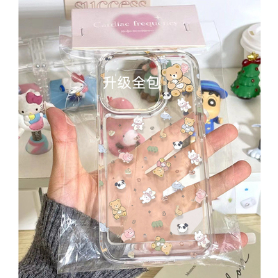 ins日韩满屏动物适用苹果11手机壳iPhone4/5透明6/7/8plus创意xmax防摔保护xr潮12/13/14/15promax软套15plus