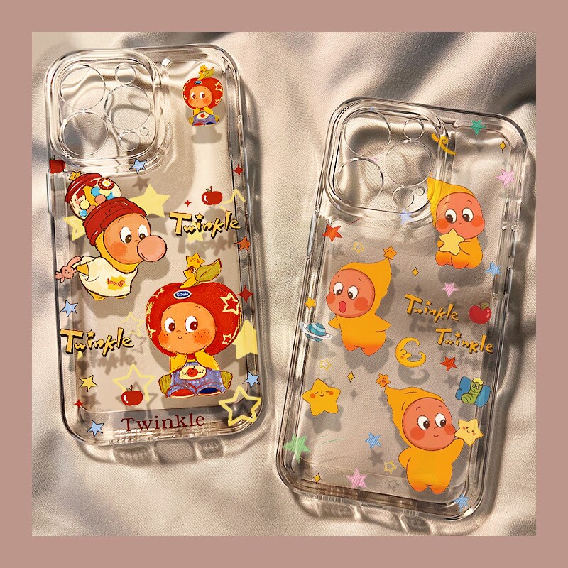 可爱星星人手机壳适用苹果11/12/13/14/15promax透明6/7/8plus直边4/5s卡通可爱xs max防摔保护xr套15潮X情侣