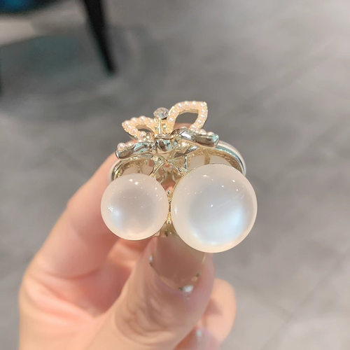 猫眼石樱桃发夹抓夹韩国可爱少女前额刘海夹顶夹小巧发饰碎发夹