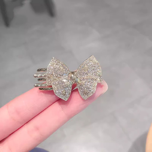 蝴蝶结发夹刘海夹前额小巧精致鸭嘴夹小号边夹水钻侧边发卡子顶夹 - 封面