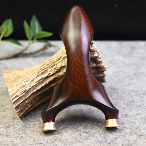 高密紫檀老料快压大弓型大黑马