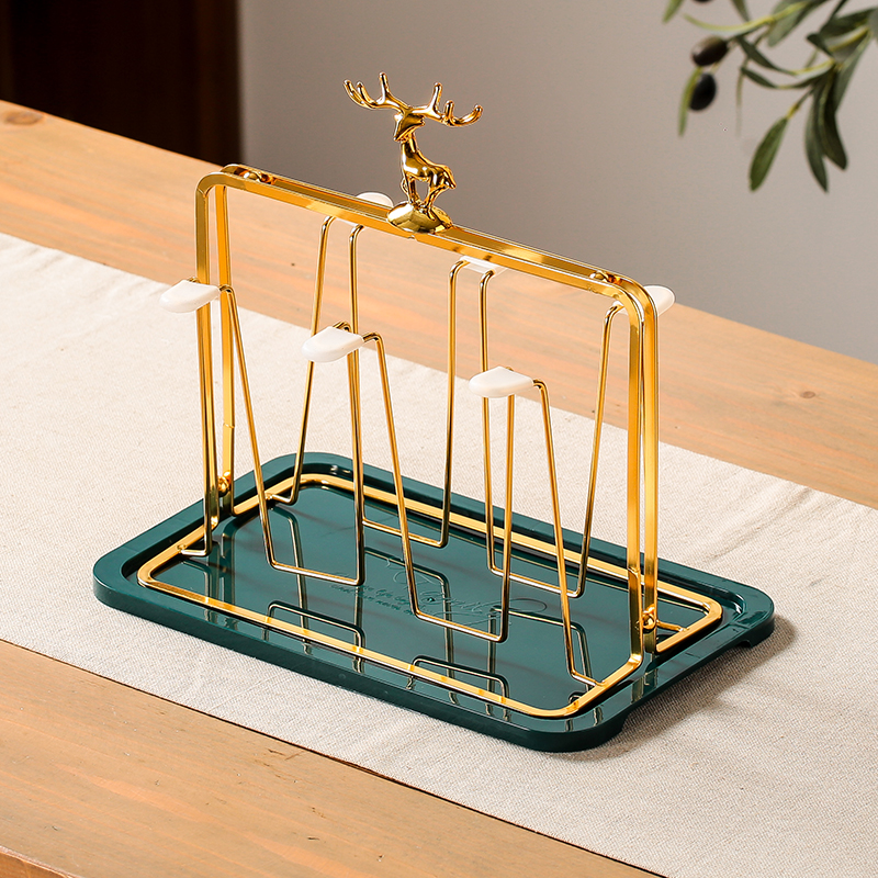 高级感杯架双层茶托盘一体可放壶