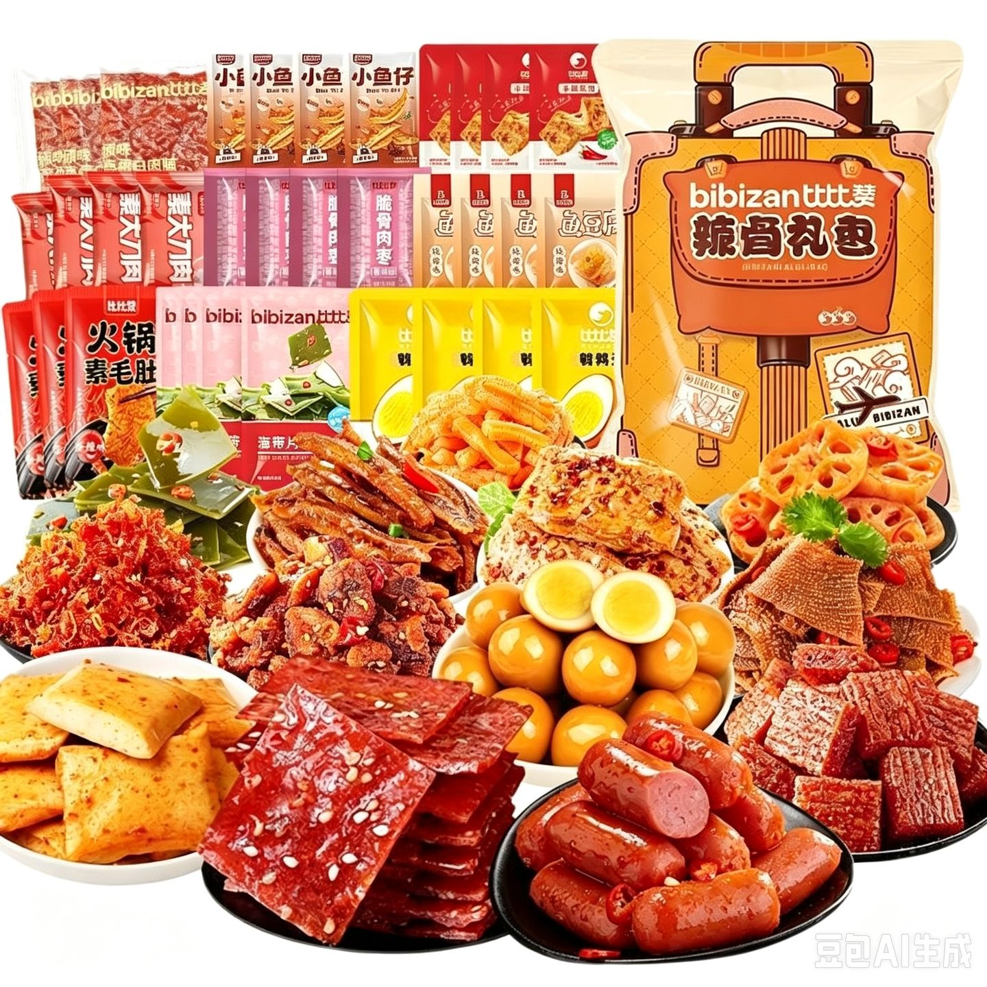 比比赞辣卤零食大礼包解馋零食