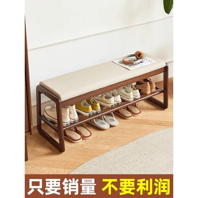 鞋柜家用门口实木收纳一体入户换鞋凳可坐式穿鞋凳玄关柜鞋架子