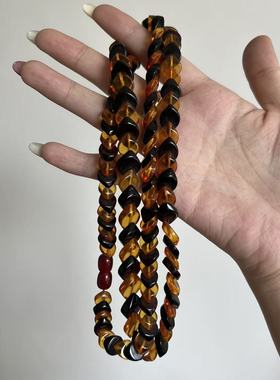 中古双色琥珀毛衣链