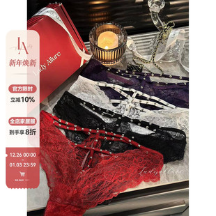 「LA」性感引力 女 原创性感链条铆钉辣妹欧美风火辣T字形蕾丝内裤