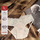 缎面蕾丝边性感系带镂空中低腰三角内裤 「LA」欲梦沦陷 法式 女