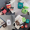 Cartoon ring buckle airpods Apple Wireless headset smart cover iPhone Bluetooth Headphone box silica gel