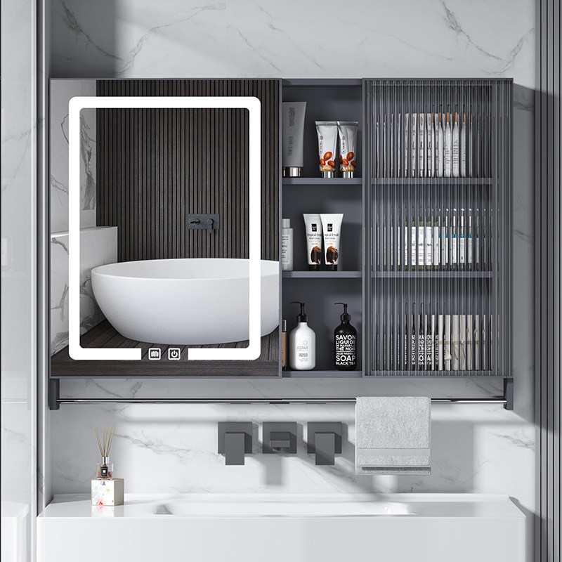 卫生间浴室镜柜壁挂墙式单独智能镜子加厚玻璃门除雾收纳置物柜