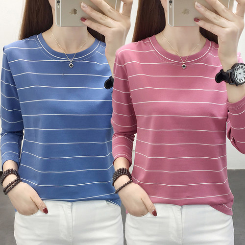 纯棉大码宽松长袖女上衣