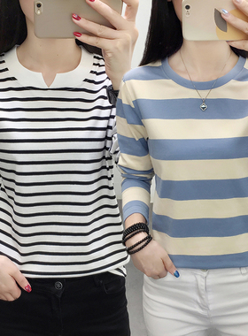 春装2026年新款长袖t恤女士宽松大码纯棉秋衣妈妈打底衫外穿上衣