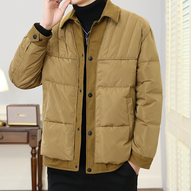 轻薄羽绒服男冬季新款轻熟风男装韩版高级感拼接假两件夹5995p130，男装羽绒服，星座1411A