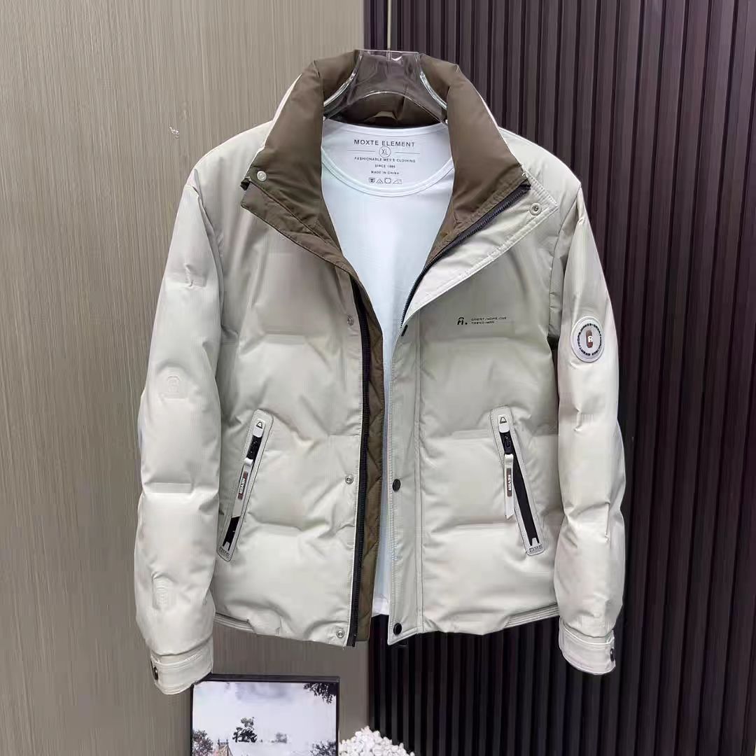 新款羽绒服男士冬季短款立领男装轻薄保暖158非标P100标P125，男装羽绒服，星座1411A