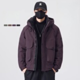 【50绒有报告】户外工装连帽工装男士羽绒服1078-1P170，男装羽绒服，星座1411A