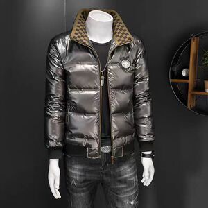 欧洲站冬季新款立领羽绒服男休闲时尚免洗轻薄白鸭绒保暖990P100图片