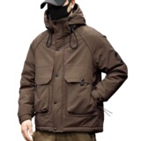 【50绒有报告】户外工装连帽工装男士羽绒服1078-1P170，男装羽绒服，星座1411A