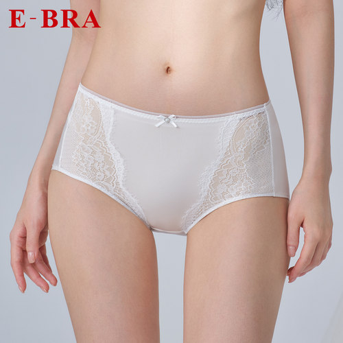 安莉芳官方E-BRA性感蕾丝内裤弹力冰丝轻薄中腰三角裤女K300312