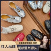 2026年早春新款 小众设计感复古风浅口魔术贴平底休闲芭蕾德训女鞋