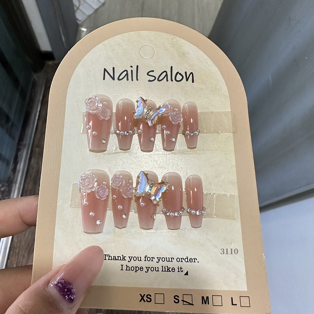 穿戴甲猫眼穿戴甲指甲贴片纯手工半手工美甲假指甲重工款式3110