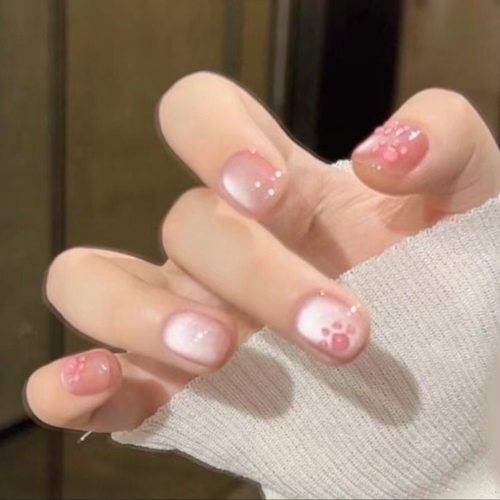 【猫爪印】猫眼纯手工穿戴甲指甲贴片美甲假指甲5018#