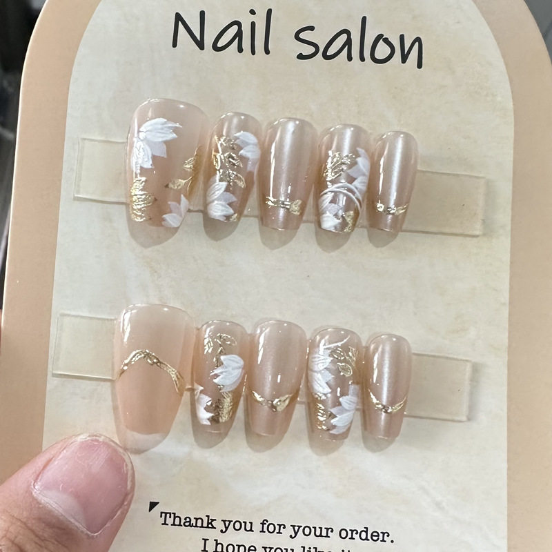 小红书美甲新款晕染鎏金猫眼穿戴甲立体敦煌风假指甲成品甲片323,彩妆/香水/美妆工具,穿戴甲/甲片,淘宝优惠券,粉丝福利购,淘宝优惠卷