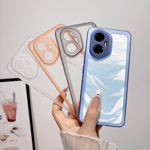 适用于荣耀300手机壳边框无背版荣耀300pro保护套honor300pro散热镂空透气裸机手感超薄磨砂半透明高级感防摔