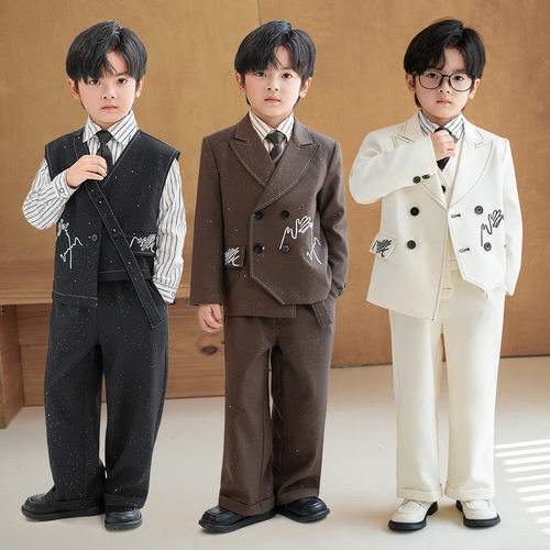 春秋西装套装男童走秀演出服礼服
