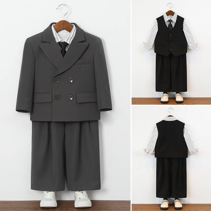 男童小礼服秋季帅气表演西服套装