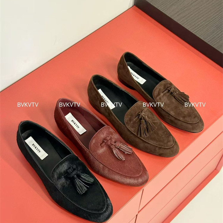 BVKVTV 宝藏鞋~04/13新品25ss尖头流苏平底百搭乐福鞋 单鞋 女鞋