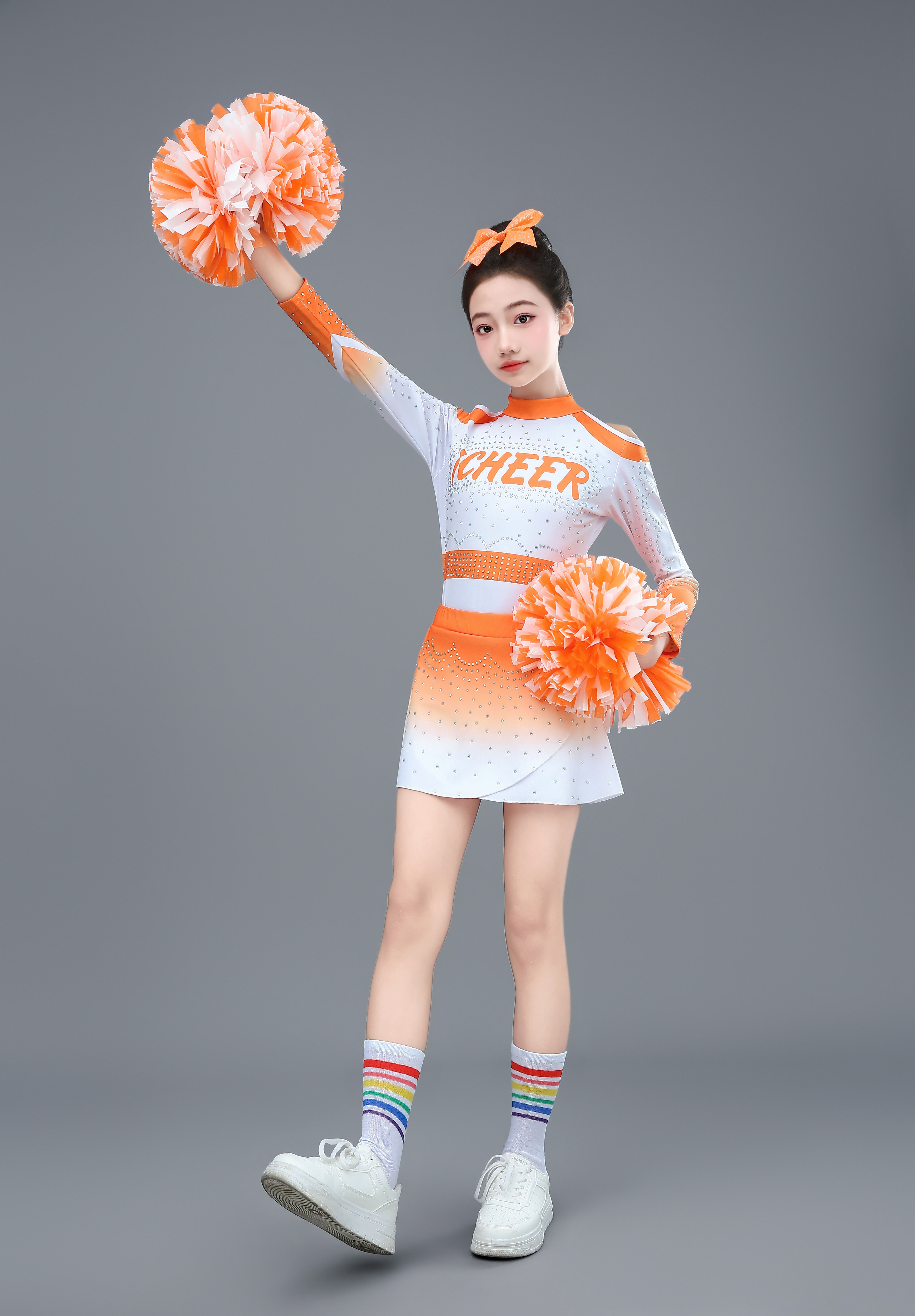 啦啦操服男女学生儿童啦啦队服运动会比赛体操服成人健美操舞蹈服