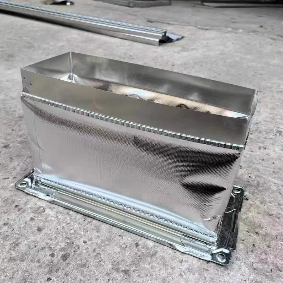 中央空调铝箔布软连接风机盘管角铁 方形共板法兰保温通风管道