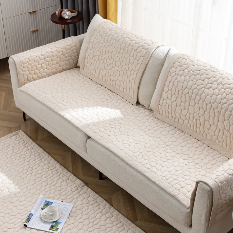 韩国进口凉感面料夏季沙发垫水洗防滑时尚美式现代简约实木皮定做