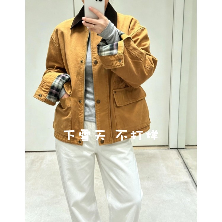 A/C家！鼎级！女士秋季有机棉帆布猎装短款风衣外套